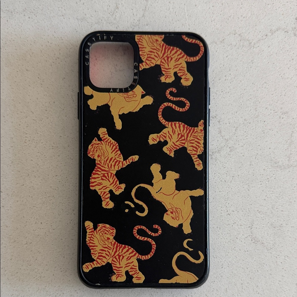 Casetify Black and Gold Tiger Design Phone Case